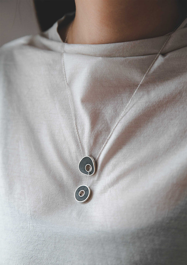 Concrete lariat necklace